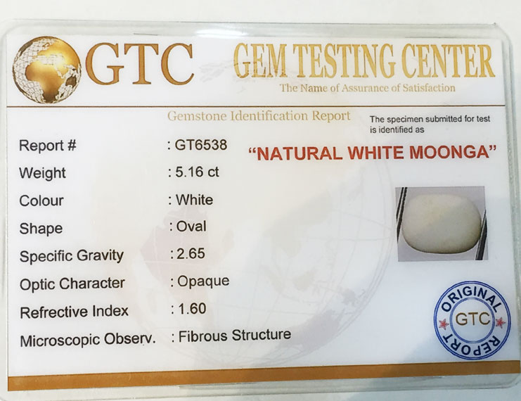 5.50 ratti/5.16 ct Natural Certified  White Coral/सफ़ेद मूंगा